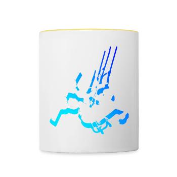 Women's Kitesurf Kitesurfing Men's Kitesurfing - Contrasting Mug - white/yellow - Front