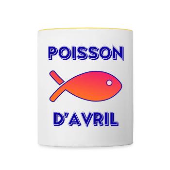 FISH. APRIL FOOL - Contrasting Mug - white/yellow - Front
