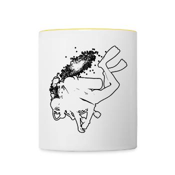 Free Dive Scuba Tauchen Taucher Scuba Diver - Tasse zweifarbig - Weiß/Gelb - Vorne