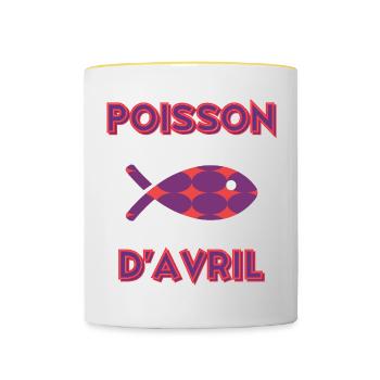 APRIL FOOL - Contrasting Mug - white/yellow - Front