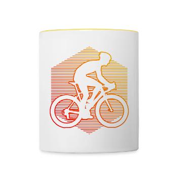 Road Cycling Road Bike Women's Road Bike Road Cycling - Contrasting Mug - white/yellow - Front