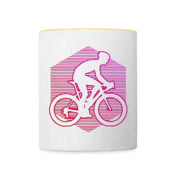 Road Cycling Road Bike Road Bike Road Bike - Contrasting Mug - white/yellow - Front