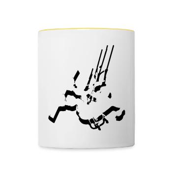 Kitesurfer Kitesurfing Kitesurf Kite Women - Contrasting Mug - white/yellow - Front