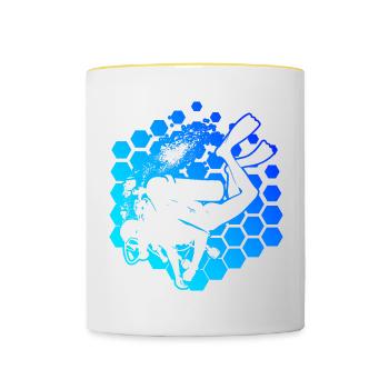 Diver Scuba Diver Diving Scuba Tauchen - Tasse zweifarbig - Weiß/Gelb - Vorne