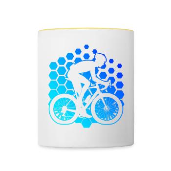 Road Cycling Road Bike Road Bike Road Cyclist - Contrasting Mug - white/yellow - Front