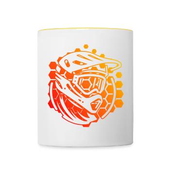 Cyclisme Cyclisme Cyclistes Hommes Vététistes - Mug contrasté - blanc/jaune - Devant