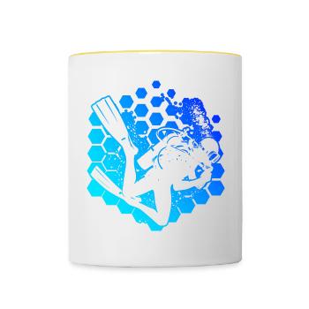 Men's Women's Diver Diving Diving Diver - Contrasting Mug - white/yellow - Front