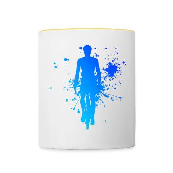 Cycling Cycling Men's Mountain Bike - Contrasting Mug - white/yellow - Front