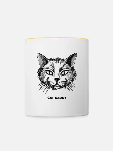 Cat Daddy - Tasse zweifarbig - Weiß/Gelb