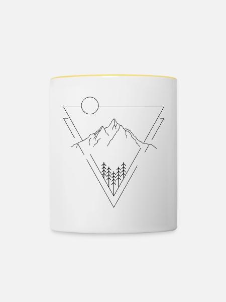 Berg - Tasse zweifarbig - Weiß/Gelb