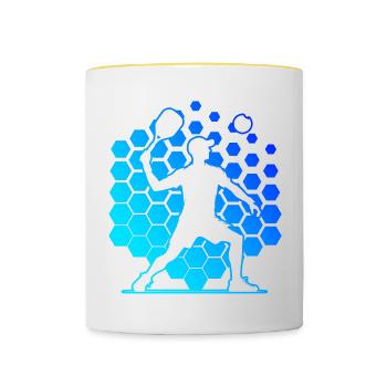 Pickleball Hommes Pickleball Pickleball Jeux de racquetball - Mug contrasté - blanc/jaune - Devant