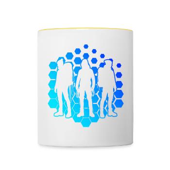 Klettern Escalade Bloc Bloc Bloc - Mug contrasté - blanc/jaune - Devant