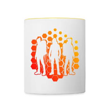 Bloc Grimpeur Escalade Hommes - Mug contrasté - blanc/jaune - Devant