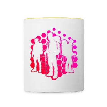 Escalade Bloc Kletterer Grimpeur Bloc - Mug contrasté - blanc/jaune - Devant