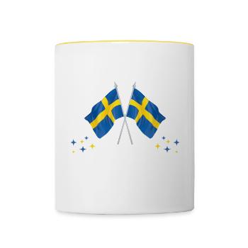 Bitte nicht stören ich träume von Schweden - Tasse zweifarbig - Weiß/Gelb - Vorne