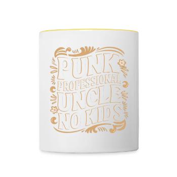 Punk Professional Uncle No Kids 9 - Tasse zweifarbig - Weiß/Gelb - Vorne