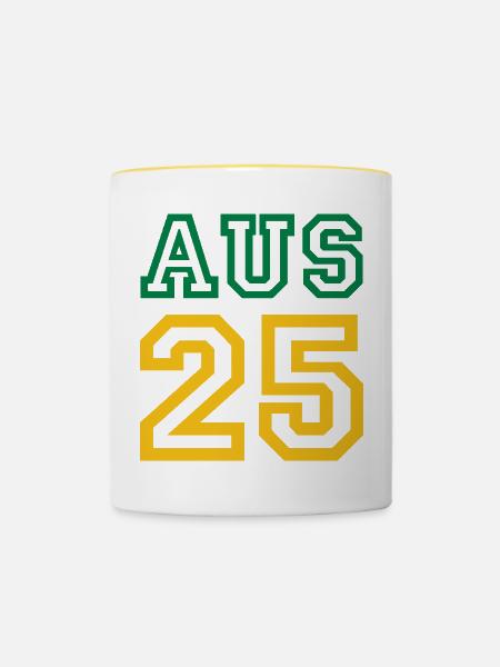 AUSTRALIA 2025 - Tasse zweifarbig - Weiß/Gelb