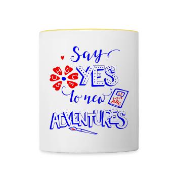 Schule Schulkind - Tasse zweifarbig - Weiß/Gelb - Vorne