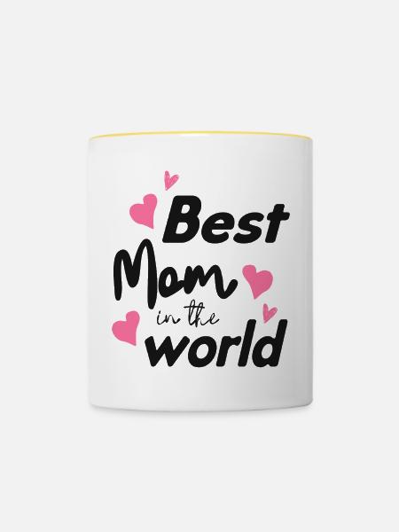 Best Mom - Tasse zweifarbig - Weiß/Gelb