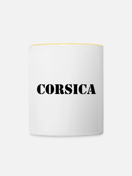 Korsika (V) - Tasse zweifarbig - Weiß/Gelb