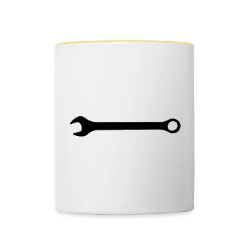 wrench tool profession - Mug contrasté - blanc/jaune - Devant