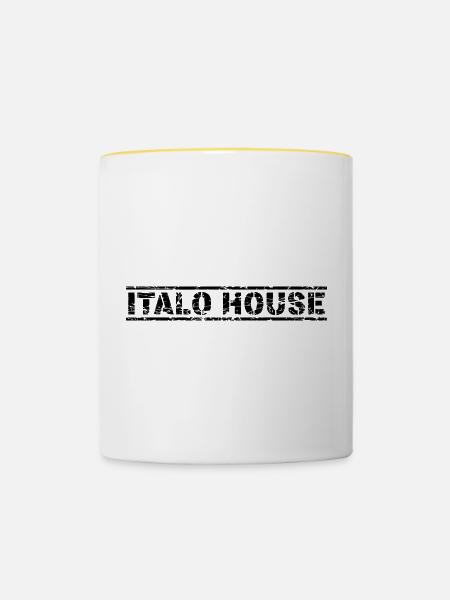 Italo House - Tasse zweifarbig - Weiß/Gelb