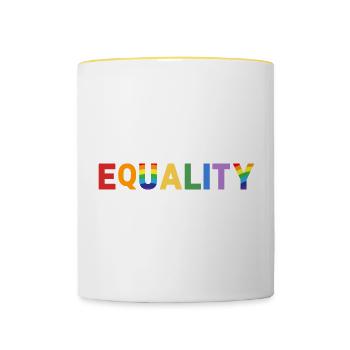 equality - Tasse zweifarbig - Weiß/Gelb - Vorne