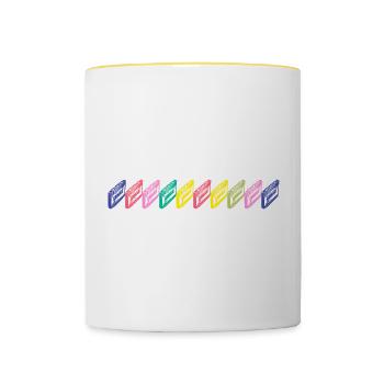 Kassette - Tasse zweifarbig - Weiß/Gelb - Vorne