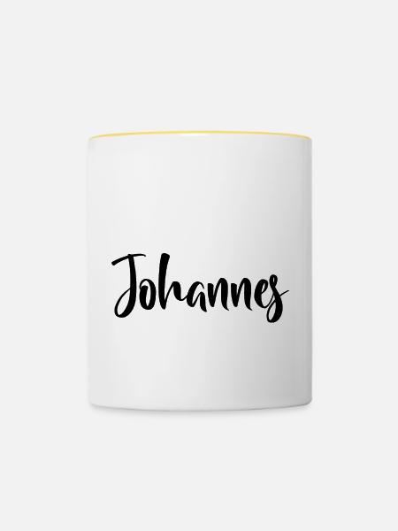Johannes - Tasse zweifarbig - Weiß/Gelb