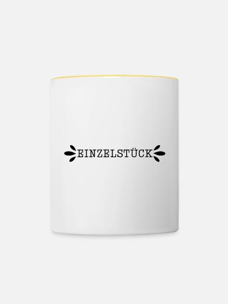 Einzelstück - Tasse zweifarbig - Weiß/Gelb