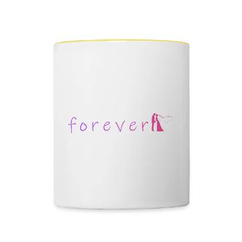 Forever Love Dancing Silhouette - Tasse zweifarbig - Weiß/Gelb - Vorne