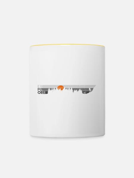 Entdecken Sie die großartige Natur - Tasse zweifarbig - Weiß/Gelb
