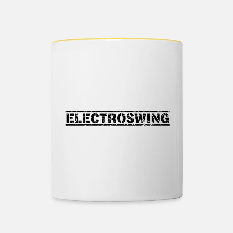 Electroswing - Tasse zweifarbig - Weiß/Gelb