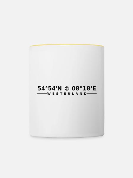 Westerland - Tasse zweifarbig - Weiß/Gelb