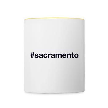 SACRAMENTO Hashtag - Contrasting Mug - white/yellow - Front