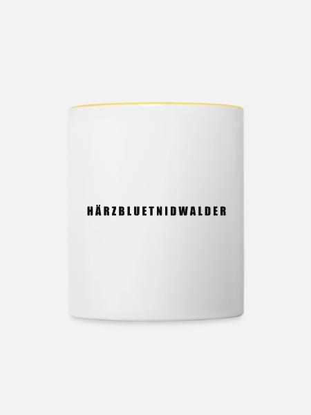Härzbluetnidwalder Kanton Nidwalden - Tasse zweifarbig - Weiß/Gelb