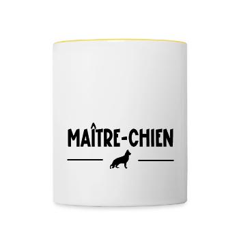 maître-chien - Mug contrasté - blanc/jaune - Devant