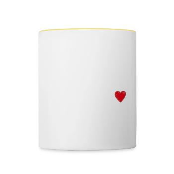Herzlichen Glückwunsch Geburtstagsgruß - Tasse zweifarbig - Weiß/Gelb - Vorne