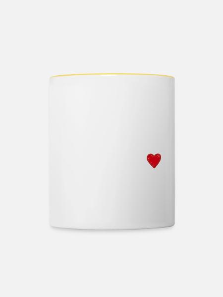 Herzlichen Glückwunsch Geburtstagsgruß - Tasse zweifarbig - Weiß/Gelb
