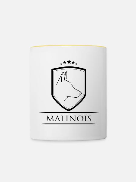 MALINOIS WAPPEN - Tasse zweifarbig - Weiß/Gelb