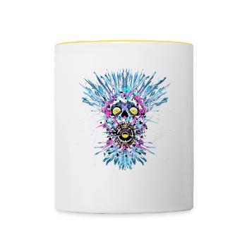 TECHNO - Mug contrasté - blanc/jaune - Devant