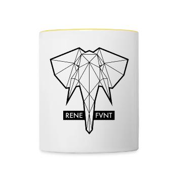 RENEFVNT \\ BLANC \\ Transparent - Mug contrasté - blanc/jaune - Devant