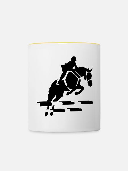 Reiter - Tasse zweifarbig - Weiß/Gelb