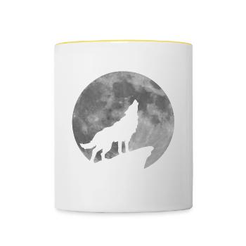 Wolf Mond - Tasse zweifarbig - Weiß/Gelb - Vorne