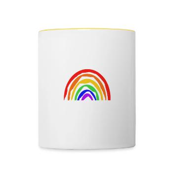 Regenbogen - Tasse zweifarbig - Weiß/Gelb - Vorne