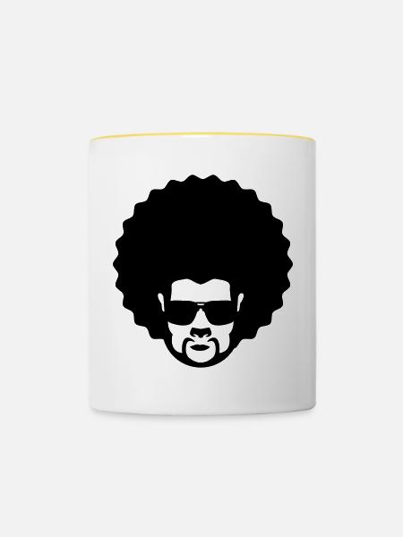 afro - Tasse zweifarbig - Weiß/Gelb