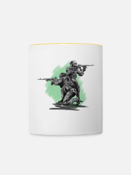 Special Forces - Tasse zweifarbig - Weiß/Gelb