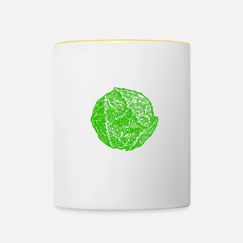 Cabbage - Contrasting Mug - white/yellow