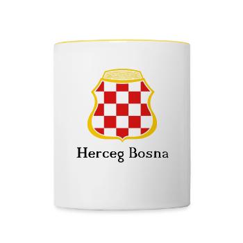 HercegBosna - Mug contrasté - blanc/jaune - Devant