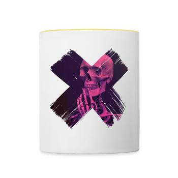 Skull - Tasse zweifarbig - Weiß/Gelb - Vorne